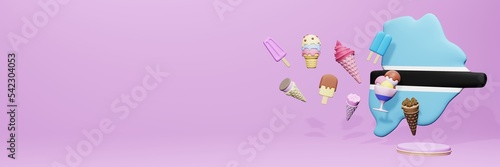 Obraz na płótnie 3d rendering of ice cream consumption in Botswana for social media content
w salonie