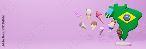 Obraz na płótnie 3d rendering of ice cream consumption in Brazil for social media content
w salonie