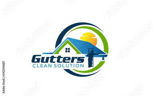 Illustration graphic vector of gutter installation and repair service logo design template