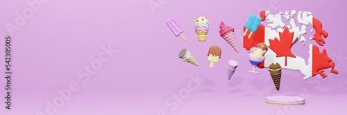 Obraz na płótnie 3d rendering of ice cream consumption in Canada for social media content
w salonie
