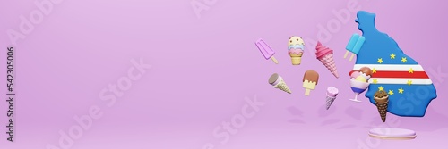 Obraz na płótnie 3d rendering of ice cream consumption in Cape Verde for social media content
w salonie