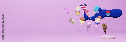 Obraz na płótnie 3d rendering of ice cream consumption in Cayman Island for social media content
w salonie