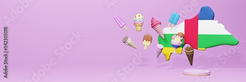 Obraz na płótnie 3d rendering of ice cream consumption in Central African Republic for social media content
w salonie