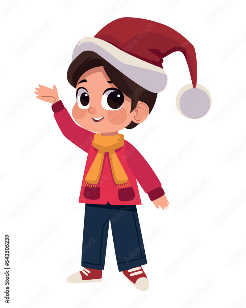 little boy wearign santa hat