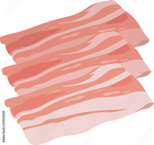 豚肉の薄切り_ベクターイラスト