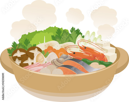 鍋料理_ベクターイラスト