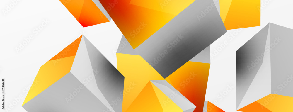 3d cubes vector abstract background. Composition of 3d square shaped basic geometric elements. Trendy techno business template for wallpaper, banner, background or landing 3d cubes vector abstract background. Composition of 3d square shaped basic geometric elements. Trendy techno business template for wallpaper, banner, background or landing