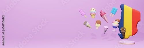 Obraz na płótnie 3d rendering of ice cream consumption in Chad for social media content
w salonie