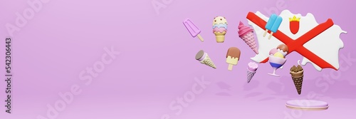 Obraz na płótnie 3d rendering of ice cream consumption in Channel Islands for social media content
w salonie