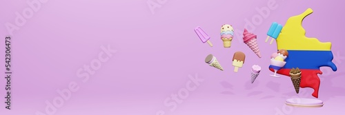 Obraz na płótnie 3d rendering of ice cream consumption in Colombia for social media content
w salonie