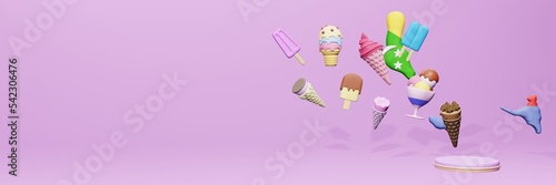 Obraz na płótnie 3d rendering of ice cream consumption in Comoros for social media content
w salonie