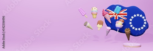 Obraz na płótnie 3d rendering of ice cream consumption in Cooks Island for social media content
w salonie
