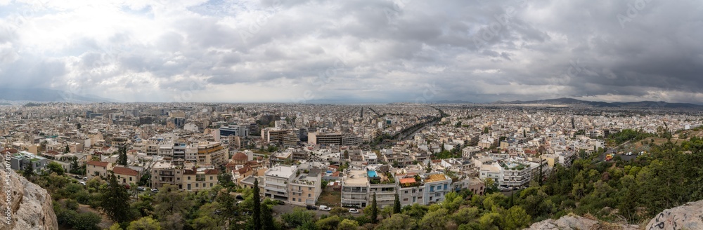 Aerial panorama view of Athens 