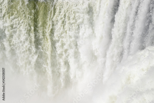 Close-up of water falling into the Devil's Throat at Iguazu Falls