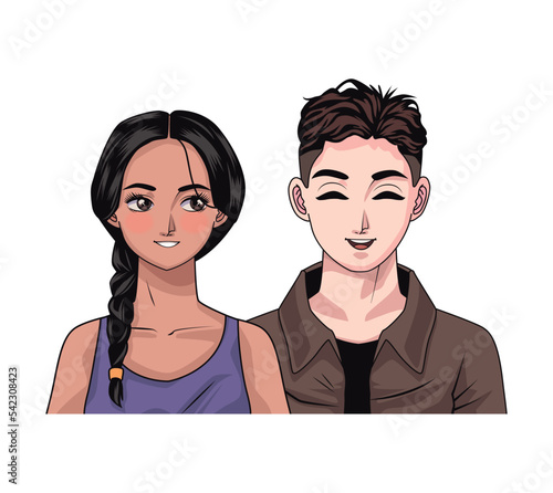 smiling young lovers couple