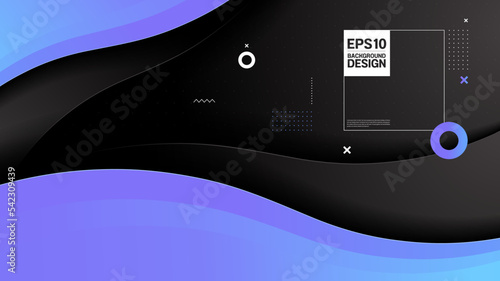 abstract template banner, gradient light blue color and black background, liquid curve shape, art design for illustration 3840 x 2160 monitor size for webside template.