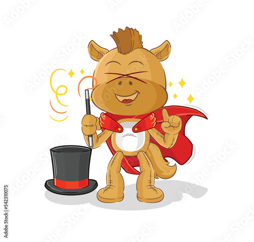 horse magician illustration. character vector