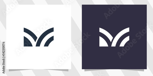 letter mf fm logo design