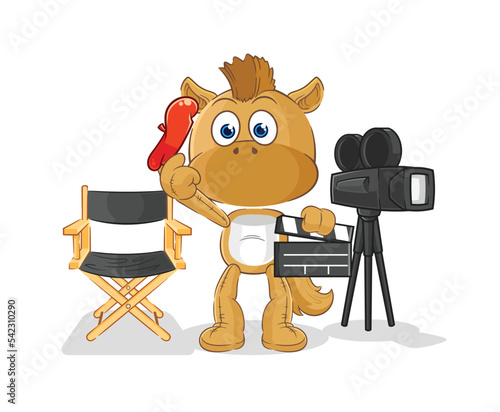 horse director mascot. cartoon vector