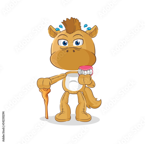 horse white haired old man. character vector