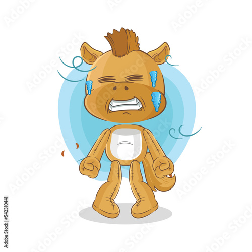 horse cold illustration. character vector