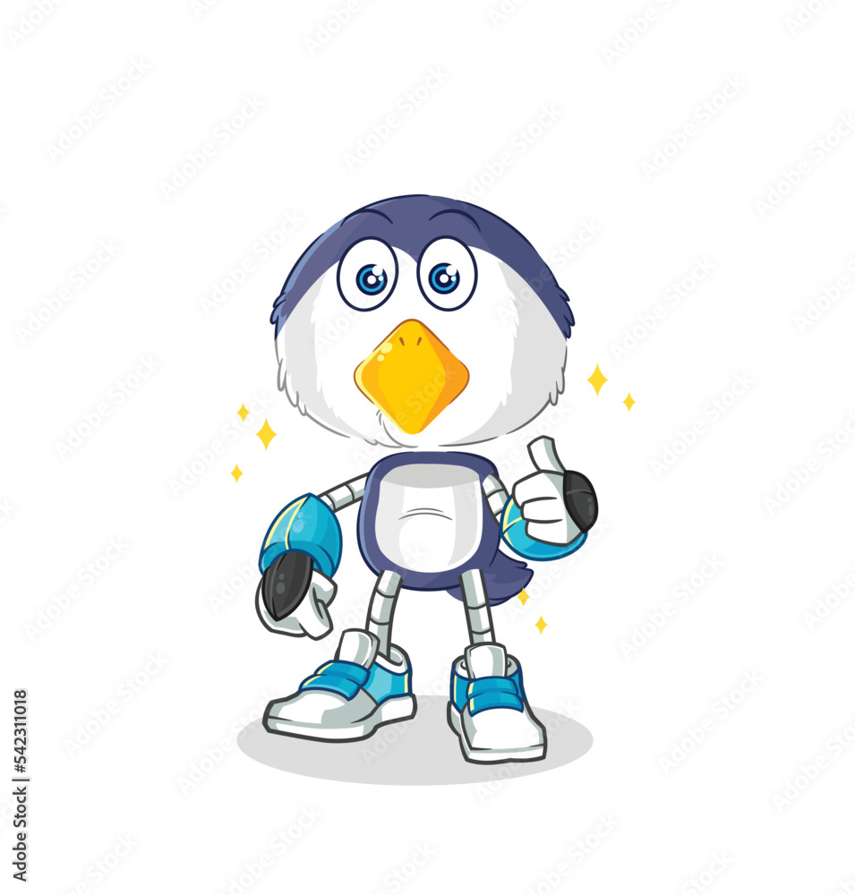 penguin robot character. cartoon mascot vector penguin robot character. cartoon mascot vector