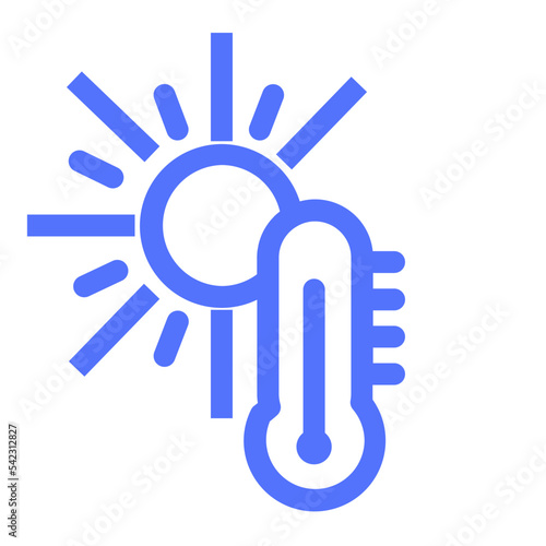 global heatwave hot sun warming line icon
