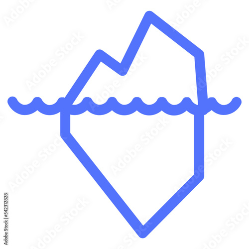 global ice iceberg melting warming line icon