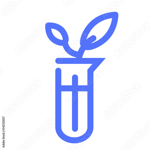 gmo plant test tube line icon