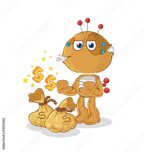 voodoo doll refuse money illustration. character vector