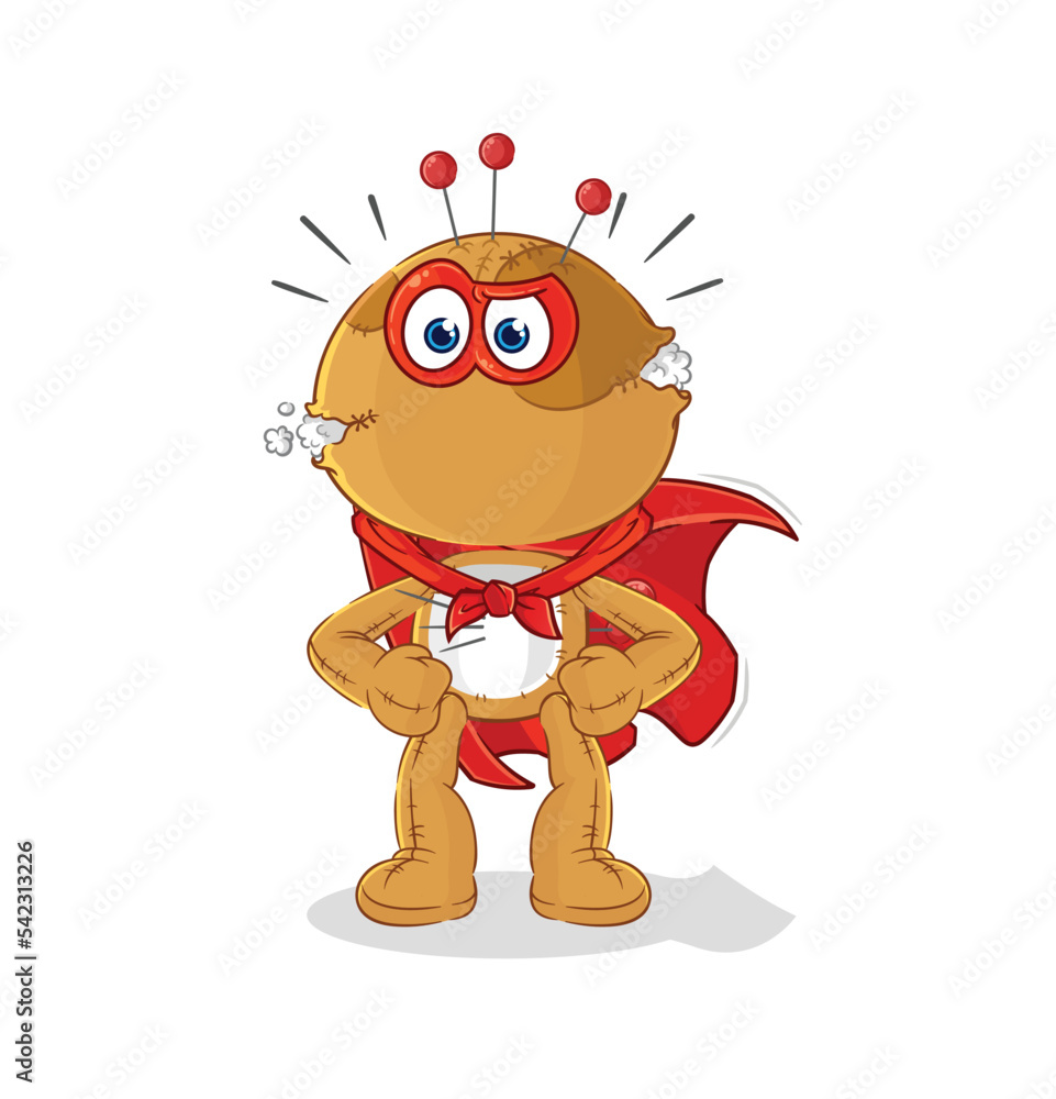 Naklejka premium voodoo doll heroes vector. cartoon character