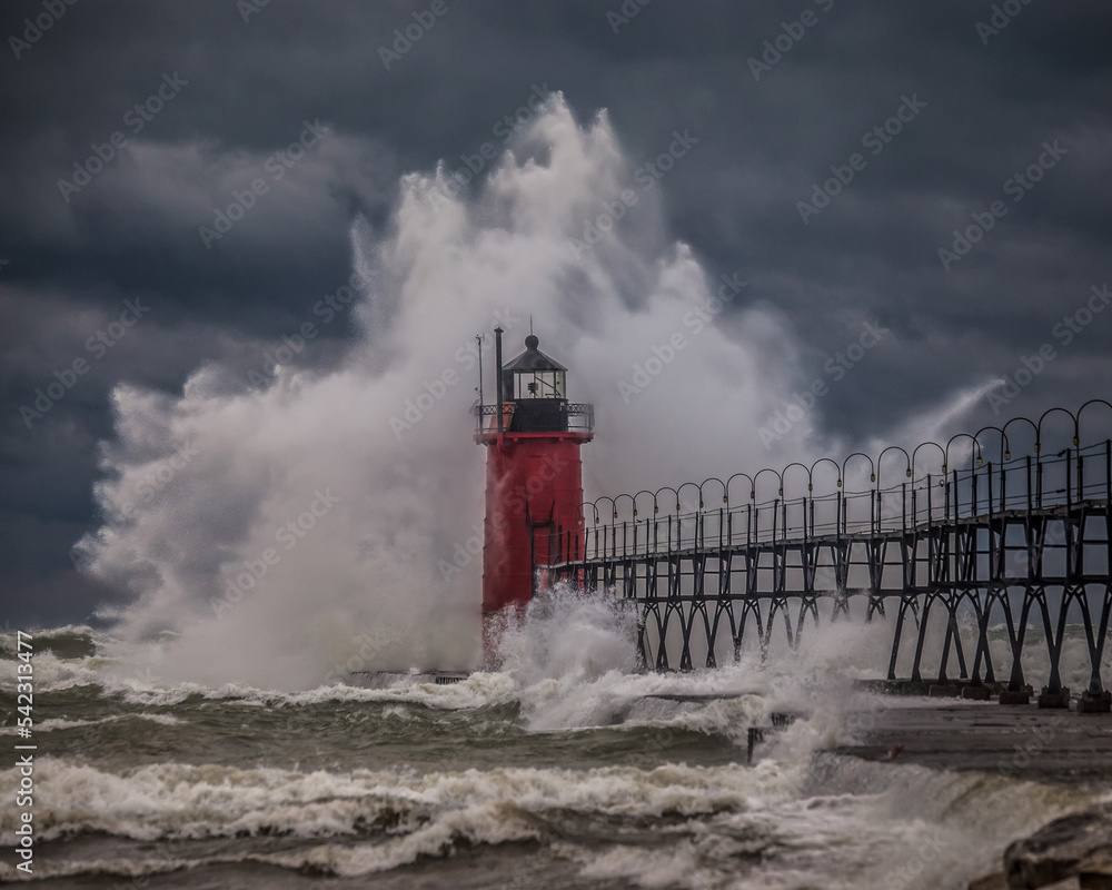 lighthouse in a storm 