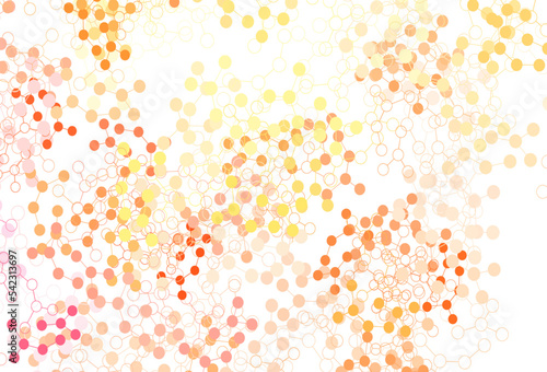 Light Orange vector background with forms of artificial intelligence.