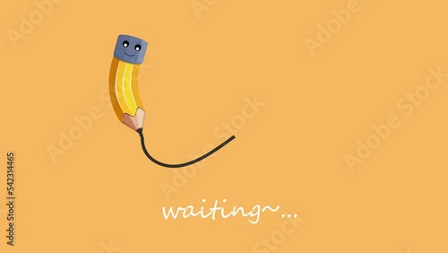 Loading animation with a pencil, writing