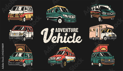 Vintage retro car vehicle element for logo, badge, labels, emblem silhouette color full