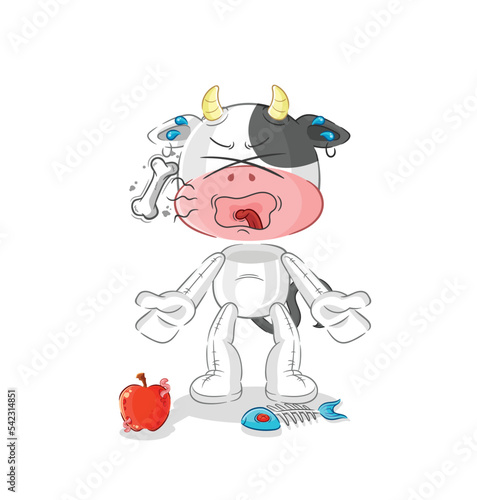 cow burp mascot. cartoon vector