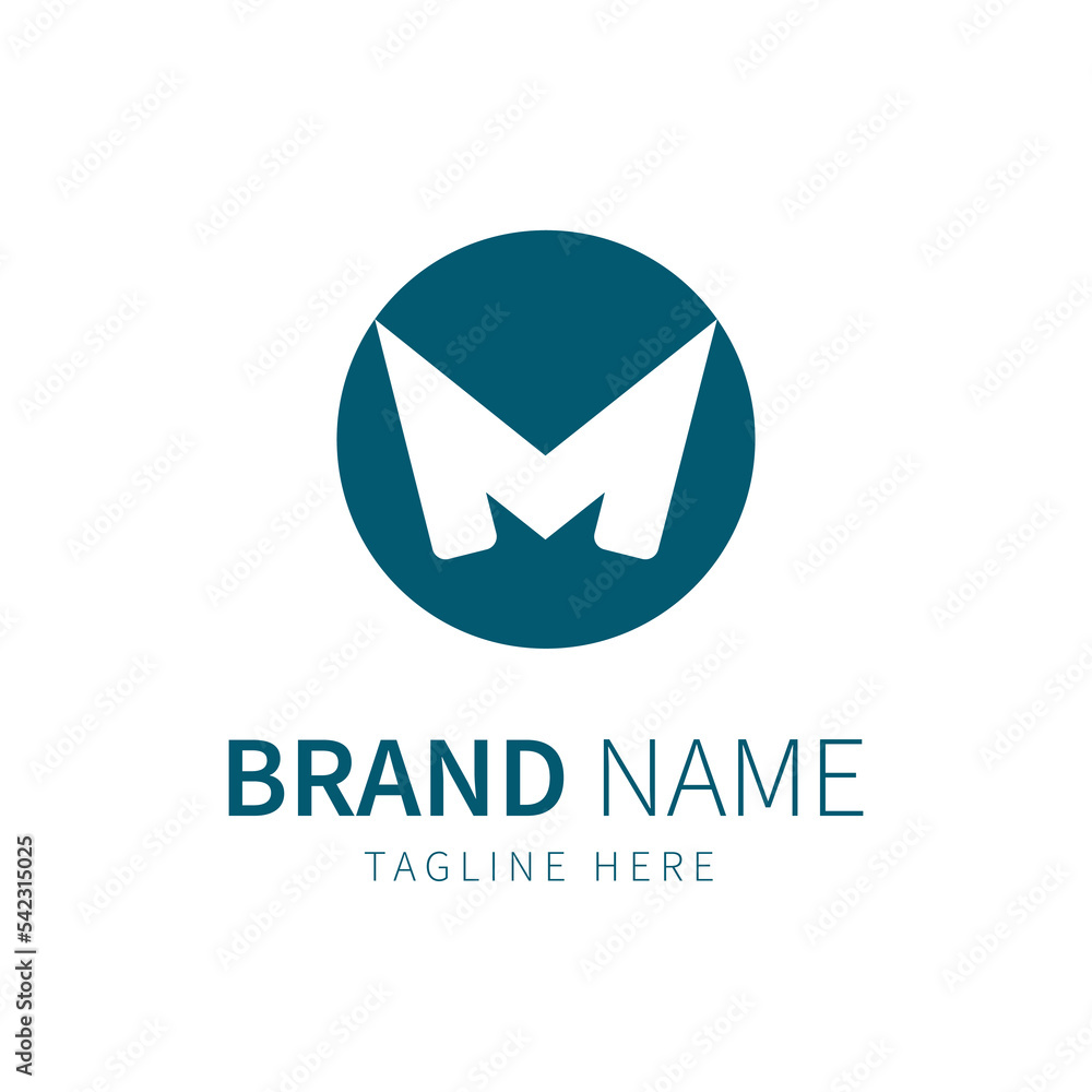 M round logo with green color and unique initial M M round logo with green color and unique initial M