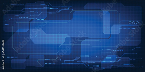 Vector illustrations of Digital blueprint grid line circuit futuristic digital innovation and technology concept.