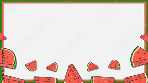 Watermelon Fruit Background Design Template. Watermelon Cartoon Vector Illustration. Fruit