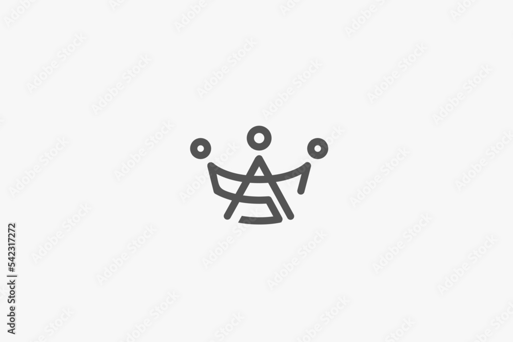 Illustration vector graphic of letter a and letter s shaped crown. Good for logo Illustration vector graphic of letter a and letter s shaped crown. Good for logo