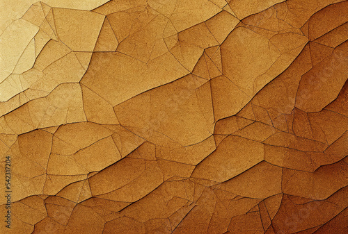 Background of the cracked gold color cement wall