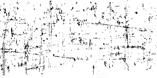 Grungy scratched backdrop. Distress texture of spots, stains, ink, dots, scratches. Design element for pattern, grungy effect, template, backdrop. Monochrome vector illustration