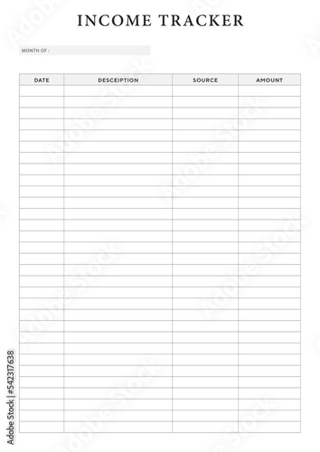 Income Tracker Printable Digital Wedding Planner Canva