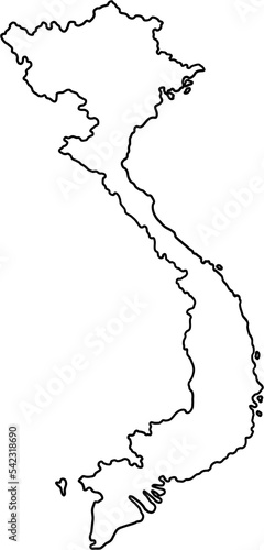 doodle freehand drawing of vietnam map. 