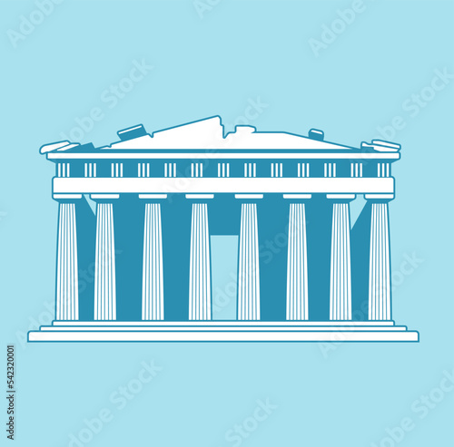 Parthenon temple - Greece | World famous buildings vector illustration