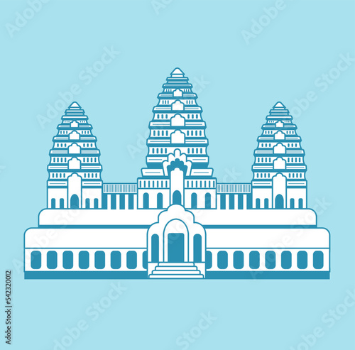 Angkor Wat - Cambodia | World famous buildings vector illustration