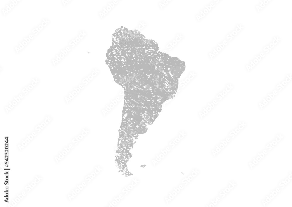 南アメリカ（版画風）グレー