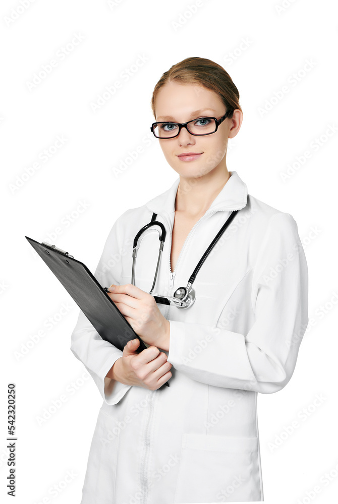 Beautiful young female doctor with stethoscope Beautiful young female doctor with stethoscope