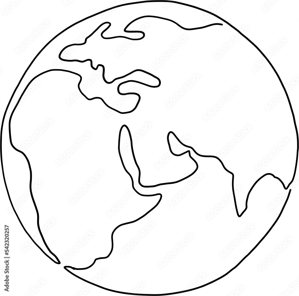 earth doodle continuous line freehand drawing. earth doodle continuous line freehand drawing.
