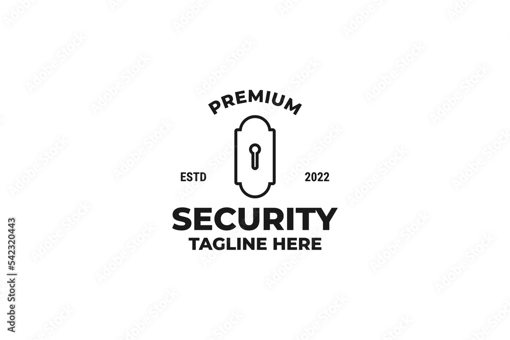 Flat door lock icon logo design vector illustration idea Flat door lock icon logo design vector illustration idea